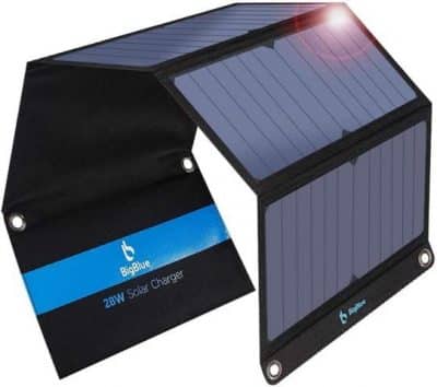 BigBlue-28W-Tragbar-Solar-Ladegeraet-2-Port-USB5V-4A-insgesamt-IPX4-Solarpanel-mit-Digital-Amperemeter