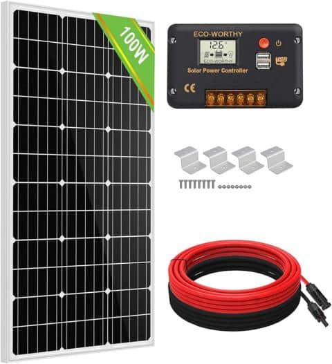 ECO-WORTHY-100W-12V-Solarpanel-Kit-mit-Solarladeregler-5m-Solarkabel-Z-Halterungen-fuer-Wohnmobil